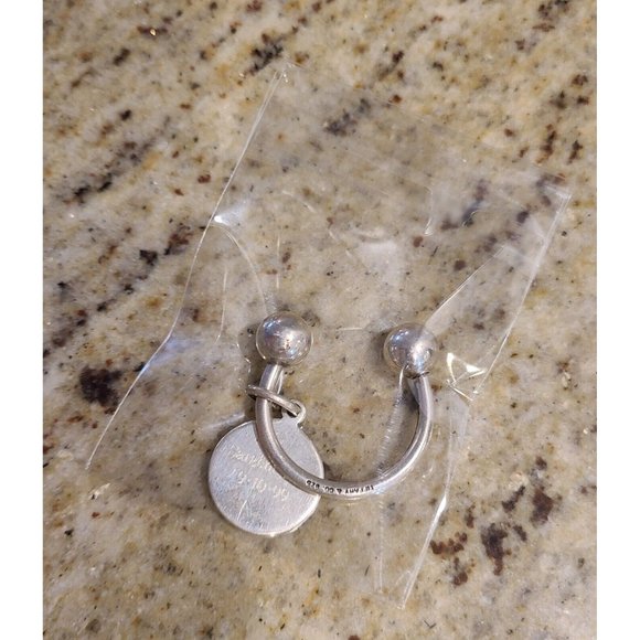 Tiffany Sterling Silver Horseshoe Screw Ball Key Ring Sargent Hall 9-10-99 - Picture 8 of 8